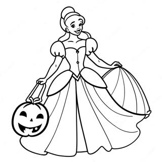 Cinderella In Spooky Costume Coloring Page 108023-45055