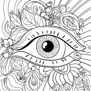 Mystical Eye With Flowers Coloring Page 108052 45085