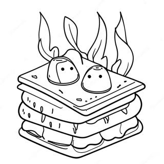 S Mores Coloring Page 108074-45090