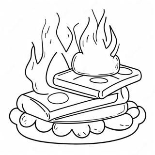 Delicious S Mores By The Campfire Coloring Page 108075-45093