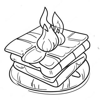 Delicious S Mores By The Campfire Coloring Page 108075-45094