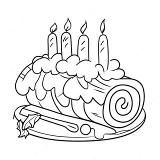 Festive Yule Log Coloring Page 108257-45235