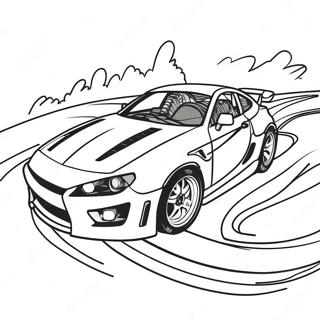 Fast Drift Car In Action Coloring Page 108284-45258