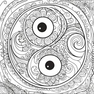 Intricate Yin Yang Design Coloring Page 108361-45313