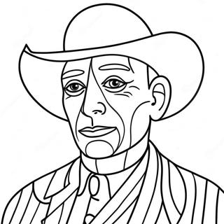 Colorful Picasso Portrait Coloring Page 108387-45337