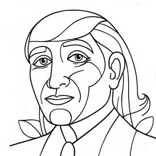 Colorful Picasso Portrait Coloring Page 108387-45338