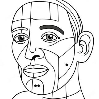 Colorful Picasso Portrait Coloring Page 108387-45339