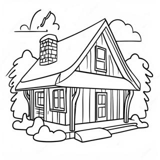 Cozy January Cabin Coloring Page 108412-45353
