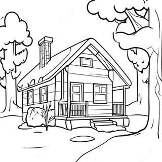 Cozy January Cabin Coloring Page 108412-45354