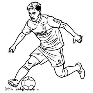 Neymar Dribbling The Ball Coloring Page 108437-45373