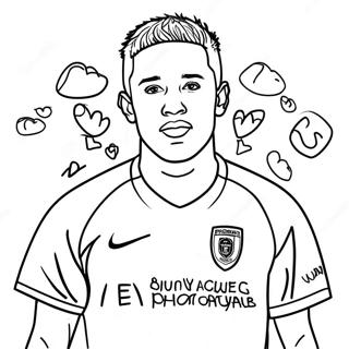 Neymar With Fans Coloring Page 108440 45387