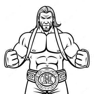 Dynamic Triple H Holding Two Belts Coloring Page 108491-45422