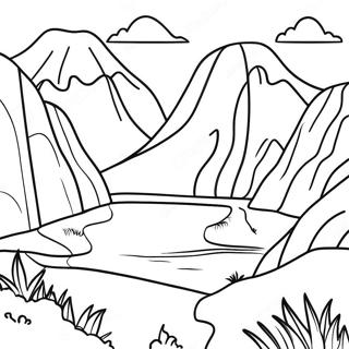 Colorful Peru Landscape Coloring Page 108565-45476