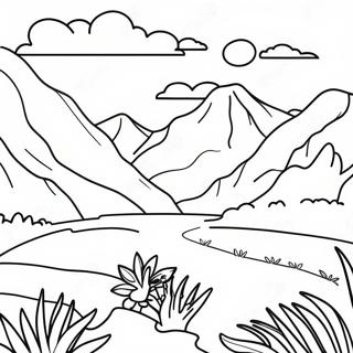 Colorful Colombian Landscape Coloring Page 108643-45535