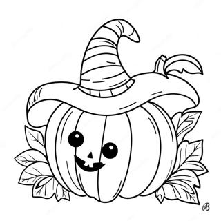 Whimsical Halloween Pumpkin Coloring Page 108721-45595