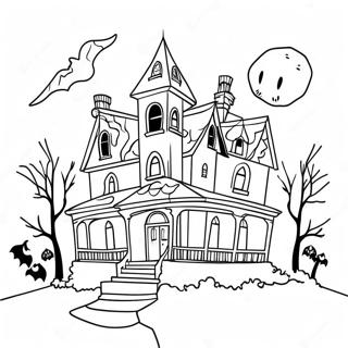 Spooky Haunted House Coloring Page 108722-45597