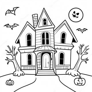 Spooky Haunted House Coloring Page 108722-45599