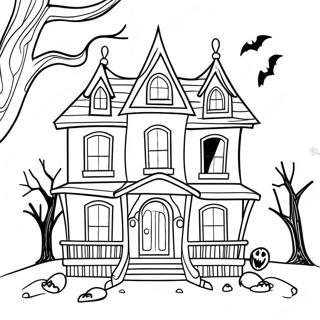 Spooky Haunted House Coloring Page 108722-45600