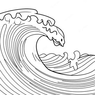 Surfer Riding A Giant Wave Coloring Page 108828 45687