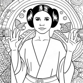 Princess Leia In Iconic Dress Coloring Page 108851-45695