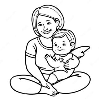 Mommy And Me Coloring Pages