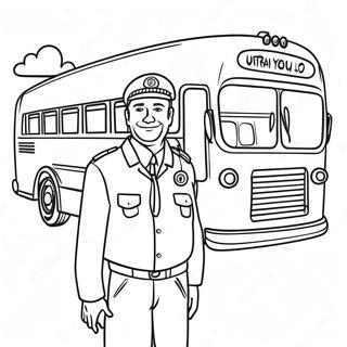 Bus Driver Thank You Card Coloring Pages