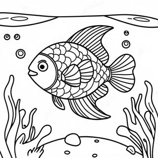 Colorful Rainbow Fish Underwater Scene Coloring Page 109005-45814