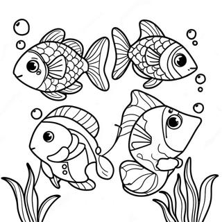 Happy Rainbow Fish With Friends Coloring Page 109006-45819
