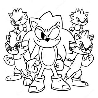 Sonic The Werehog With Friends Coloring Page 109084-45945