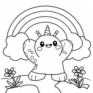 Happy Purple Rainbow Friends Coloring Page 109186-46018