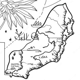 Cuba Map Coloring Page 109340-46134