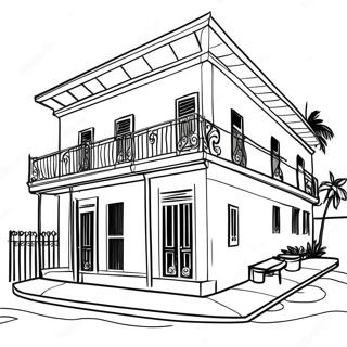 Traditional Cuban House Coloring Page 109343-46146