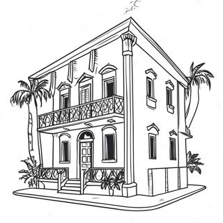 Traditional Cuban House Coloring Page 109343-46147