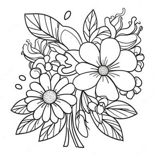 Colorful Flower Bouquet Coloring Page 109368 46165