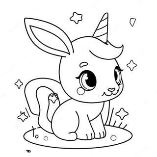 Cute Bunny Unicorn With Sparkles Coloring Page 109443 46224