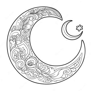 Elegant Crescent Moon Coloring Page 109494-46259