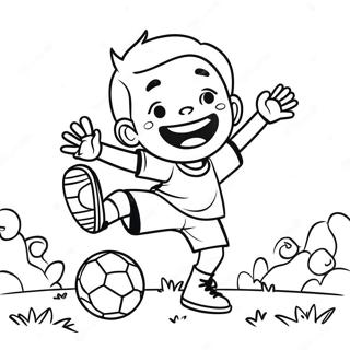 Happy Black Boy Playing Soccer Coloring Page 109520-46278