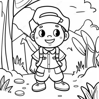 Adventurous Black Boy Exploring Nature Coloring Page 109523-46290