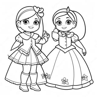 Mal And Evie In Colorful Costumes Coloring Page 109596-46337