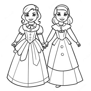 Mal And Evie In Colorful Costumes Coloring Page 109596-46338