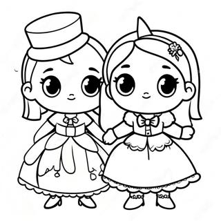 Mal And Evie In Colorful Costumes Coloring Page 109596-46339