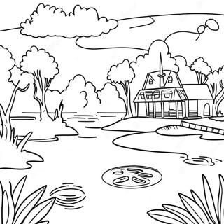 Vibrant Louisiana Bayou Scene Coloring Page 109673-46397