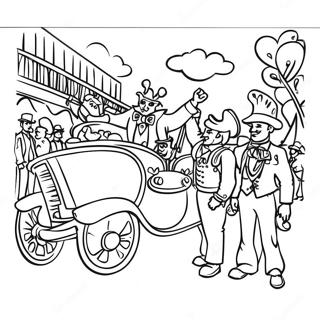 Colorful Louisiana Mardi Gras Parade Coloring Page 109674-46401