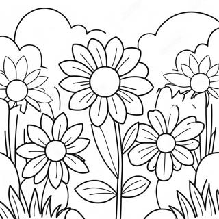 Beautiful Flowers In The Garden Coloring Page 109880-46569