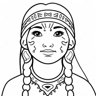 Cute Native American Girl Coloring Page 109904-46584