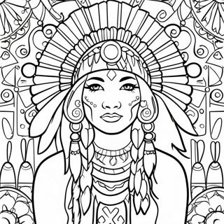 Easy Native American Coloring Pages