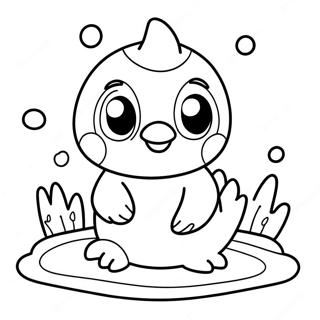 Cute Piplup Swimming Coloring Page 109929-46597