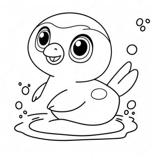Cute Piplup Swimming Coloring Page 109929 46600