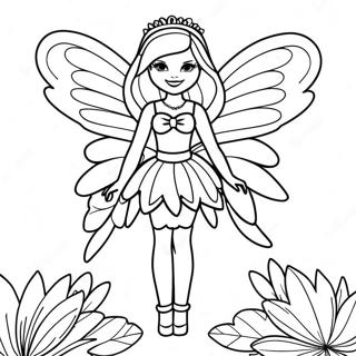 Barbie Fairy With Colorful Wings Coloring Page 110138-46769