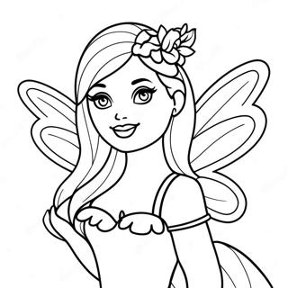 Barbie Fairy With Colorful Wings Coloring Page 110138-46771